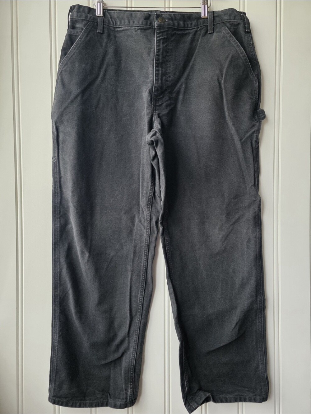 Carhartt B11 BLK Loose Fit Washed Duck Utility Work Pants Black 38X30